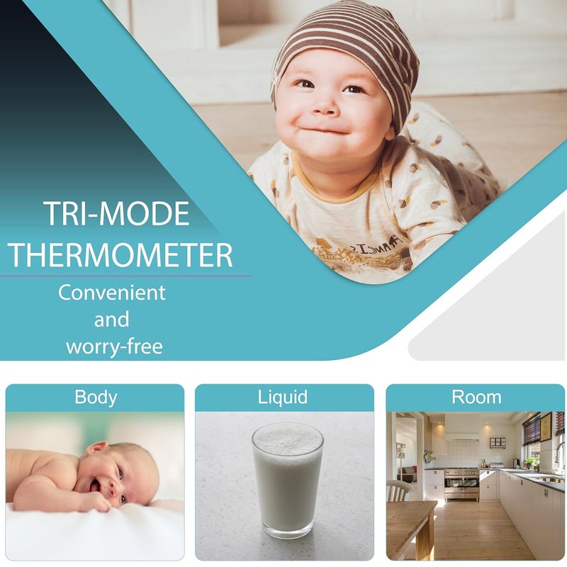 Amplim Non-Contact Forehead Thermometer & Case for Adults, Kids, Baby, FDA Cleared, Medical Grade, Touchless Infrared, 1-Sec Reading, Fever Alarm, Memory Recall, Quiet Mode, (White) - Image 5